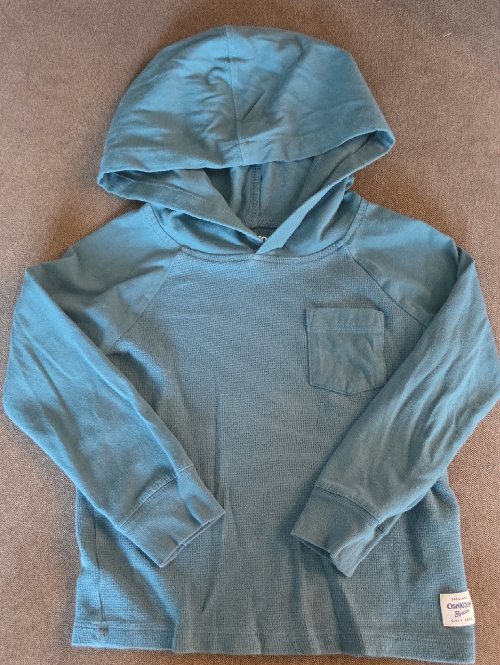 OshKosh B'gosh Teal Hooded Thermal Sweater